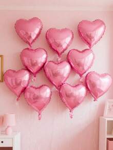 MECRLA 10 个 12 种颜色 17.7 英寸心形气球、背景墙装饰气球、情人节礼物气球、婚礼、求婚装饰气球、铝箔心形气球、礼品气球、室内外摄影气球、爱情气球、惊喜气球、周年纪念气球