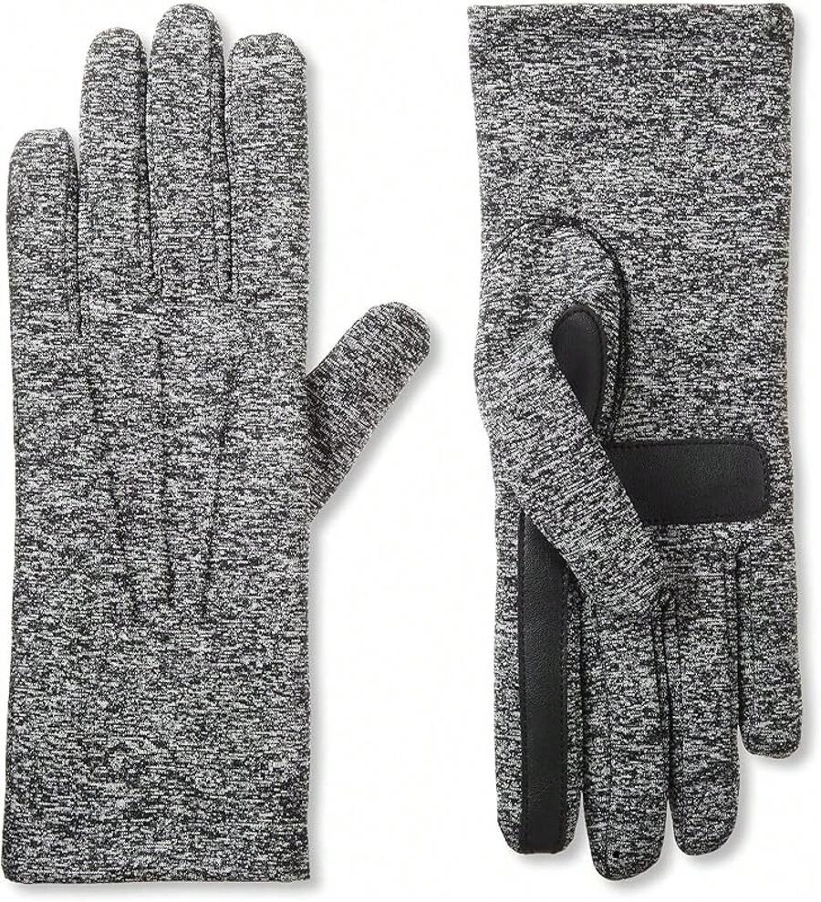 Isotoner Women's Spandex Cold Weather Stretch Gloves With Warm Fleece Lining - Cây thạch nam đen - Xem 1