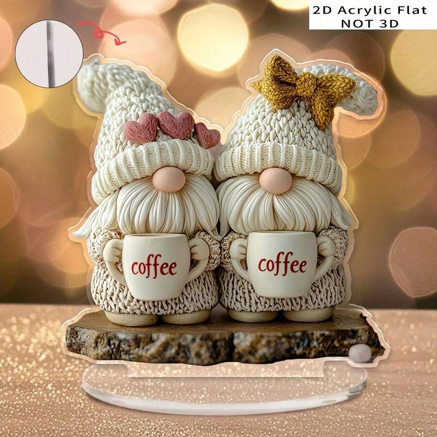 2D Flat, 1pc Classic Acrylic Elf Dwarf Coffee Table Decor - Multipurpose Tabletop Decoration For Office, Bedroom, Living Room - Ideal For Birthday, Anniversary, Valentine's Day, Christmas, Thanksgiving, Mother's Day, Father's Day, Living Room Coffee Table