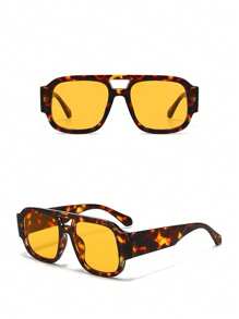 1 Pair Women Multi-Color Frame Fashionable Fashion Glasses, Summer Beach Accessory Aviator Shape Shades
