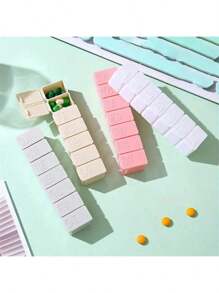 1 pièce/4 pièces Boîte à pilules portable de 7 jours, organisateur de médecine hebdomadaire de forme oblongue