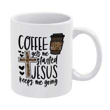1pc 11oz Ceramic Mug - "Coffee Lets Me Start, Jesus Keeps Me Going", Inspirational Christian Gift - White - View 10