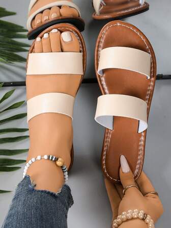 Plus Size Leopard Print Women's Flat Round Toe Outdoor Fashion Comfy Non-Slip Sandals, Summer