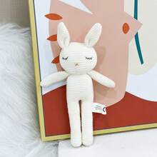 24 厘米手工制作的韩式毛线兔子毛绒玩具，高品质收藏礼物，适合婚礼、节日、生日、洗礼、复活节 - 彩色 - 查看 12