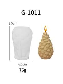 1pc Christmas Tree Candle Silicone Mold, Christmas Pine Cone Shaped Wax Candle, Handmade Soap Decoration - White - View 10