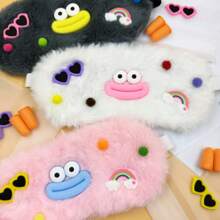 Funny Eye Mask Set With Earplugs & Plush Sausage Mouth Design, Comfortable & Reusable Eye Mask For Travel, Yoga, Meditation, Napping, Light Blocking