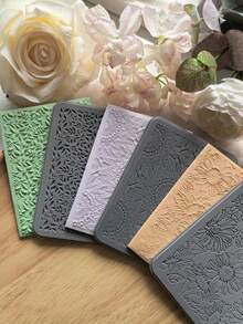 وسادة ملمس ورقة العنب والعباد الشمس، حصيرة ملمس السيليكون الناعم للطين لصنع أقراط الطين الناعم والدبابيس والقلادات والنحت الفخاري، أدوات ديكورية إبداعية DIY - رمادي غامق - مشاهدة 5