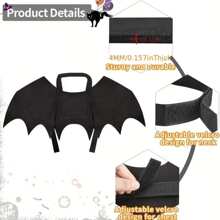 1 buc. Decorațiune de Halloween cu aripi de liliac pentru animale de companie, guler reglabil pentru pisici mici, câini