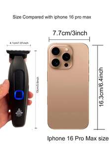 Kemei KM-1747 专业T型刀片毛发修剪器 0mm 零间隙雕刻剪 造型理发剪 Type-C 电动理发器 男士礼品设计 - 黑色 - 查看 3