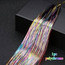 48Inches Glitter Rainbow Tinsel Hair Extension With Tool Mixed Colors Hair Extension Tinsel Kit Glitter Rainbow Hair Extensions For Women And Girls Pride Month Activities Accessories