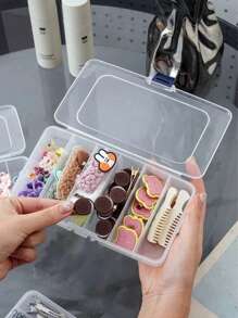 Makeup Hair Accessories Storage Box, Hair Clips, U-Shaped Clip Small Box, Multi-Compartment Portable Jewelry Earring Parts ContainerFor Women Storage Organizer Travel Essentials Back To School Dormitory Storage