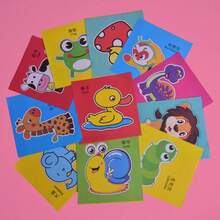 48/96 Paper Cut Art + 1 Plastic Small Scissors Cartoon Pattern Jigsaw Puzzle Daily Animal Living Supplies, Square, Birthday Gift. No Duplicates. School Supplies Art And Art Supplies (Random Styles)