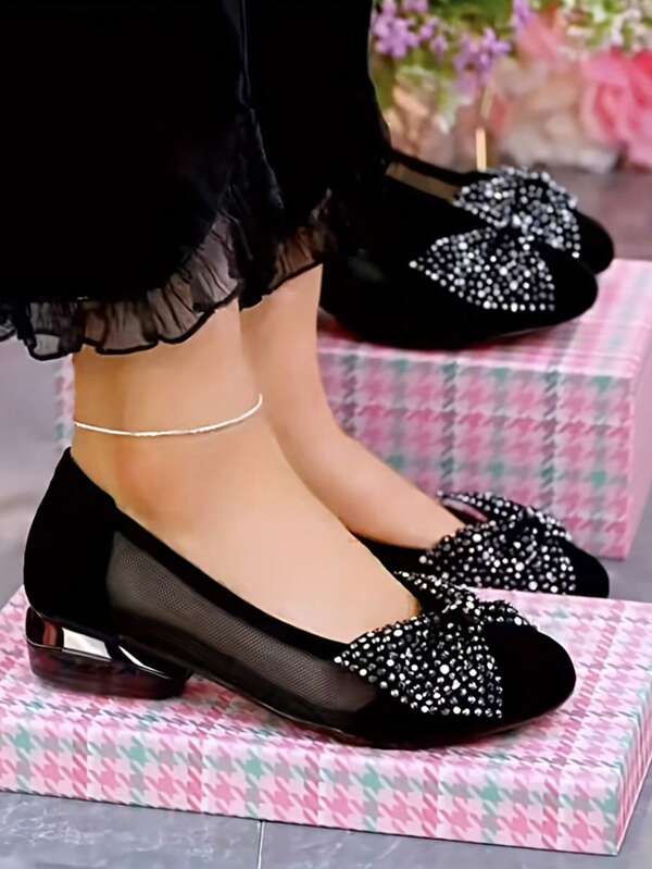 2025 Summer New Breathable Mesh Sandals With Bowknot, Soft Bottom Hollow Out Fashionable Non-Slip Slip-On Casual Shoes For Mothers