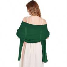 1pc Chiffon Shawls Scarves Wraps For Bridal Wedding Party Evening Dress And Special Occasion Dresses Casual Fall Clothes For Women - Beige - View 7