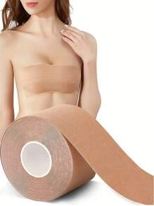 1pc Multifunctional Women's Invisible Bust Lift Tape, Anti-Glare Patch, Elastic Bust Wrap To Prevent Expansion And Swelling, Invisible Breast Lift And Lift Patch, Bandage Patch, Breathable Bust Lift Bra, Can Adjust Your Bust From A To E Cup! Super Adhesive, Won't Fall Off Even When Dancing And Sweating! Natural Gathering Shapes Charming Curves. Invisible And Seamless Design, Perfect For Deep V-Neck, Backless Dress, Wedding Gown. Breathable And Waterproof Material, Can Be Usedly For Sports And Fitness.