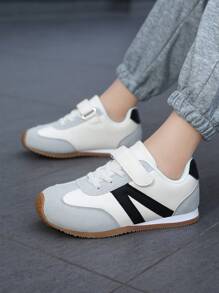 1 Pair Kids Running Shoes, Thick Sole Fashion Chunky Sneakers, Boys & Girls Lightweight Sneakers, Suitable For All Seasons - White - View 3