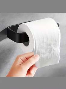 Wall Mounted Plastic Tissue Holder, No-Drill Bathroom Tissue Roll Holder, Practical Storage Organizer - 1pc
