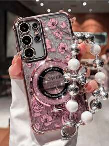 Funda protectora de lujo compatible con Apple y Galaxy, adecuada para OPPO, con soporte electrolítico, cojín de aire en las cuatro esquinas, a prueba de golpes, con película de lente incorporada + borde de silicona TPU suave y carcasa dura de PC de cobertura completa, con agujero anti-polvo y borde reforzado