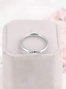 Memorial Rings For Women, Stainless Steel Jewelry, Tiny Heart With Wings Angel Ring,Stackable Personalized Gift Jewelry,Sympathy Memorial Jewelry For Loss Of Loved One Memorial - Tiny Heart With Wings Ring, Missing You Always I'll Hold You In My Heart Rings Lost Loved One Loss Miscarriage Memorial Jewelry Gift