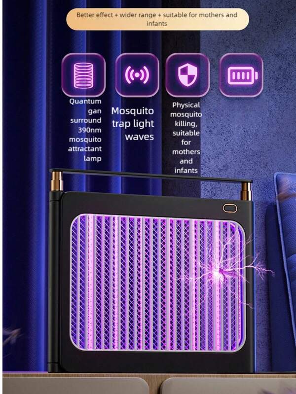 Electric Insect Killer Portable Electric Bug Zapper Wall Mounted Fly Eliminator For Reducing Flying Insects, USB Powered