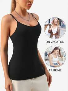 1 pieza Camiseta sin tirantes Adjustable, chaleco de capas casual que se puede usar sin sujetador, diseño sin espalda