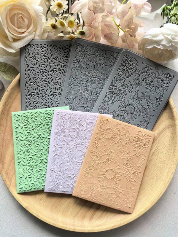 Sunflower, Liana Texture Silicone Mat, Soft Clay Texture Printing Pad For Making Soft Clay Earrings, Brooches, Pendants, Ceramics, DIY Creative Decoration Tools