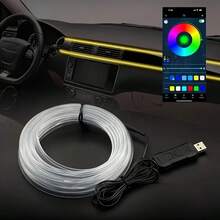 3m/118 Inch Auto Ambient Lighting Car LED Interior Strip Light USB With RGB 16 Million Colors Fiber Optics Neon Decorative Lamps - Colored Light - View 4