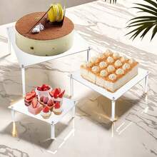 1/3pcs Acrylic Cupcake Stand Transparent Display Holder Set Suitable For Cakes, Pies, Desserts, Wedding & Party - Transparent - View 6