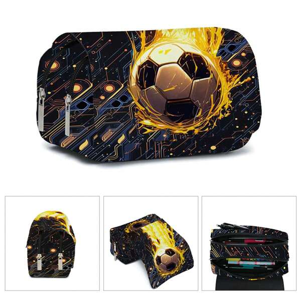 Pencil Case For Boys And Girls, Double-Sided Pattern Pencil Case, Large Storage Wallet Card Case,Compartment Pencil Case For School Students,School Supplies,Back To School