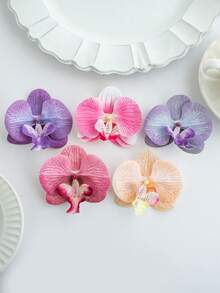 5/10/30/2500PCS Artificial Non Woven Butterfly Orchid Flowers Silk Butterfly Orchid Flower Head For Autumn Wedding Vase For Home Dining Room Bedroom Decorations, Festival Birthday Party Accessories, Outdoor Garden Decorations