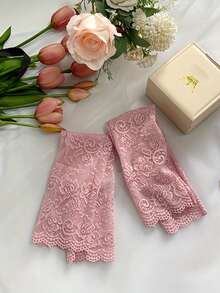 4pcs Lace Sun Protection Arm Sleeves For Women - Elegant & Breathable Knit Fabric, Solid Color Design, Essential For Summer Outings | Graceful Sleeve Style | Knit Structure - Multicolor - View 5