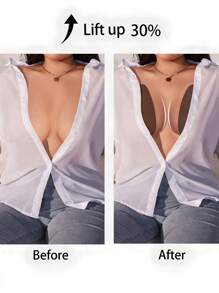Cubierta para pezones invisible con efecto push up, en beige/café/negro, sin espalda ni tirantes, adecuada para tallas de sujetador de la B a la E