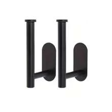 1pc Bathroom Toilet Paper Holder, Self-Adhesive Stainless Steel Roll Paper Holder, Tissue Holder, Perforated Wall Mounted Toilet Paper Holder, Bathroom Roll Paper Holder