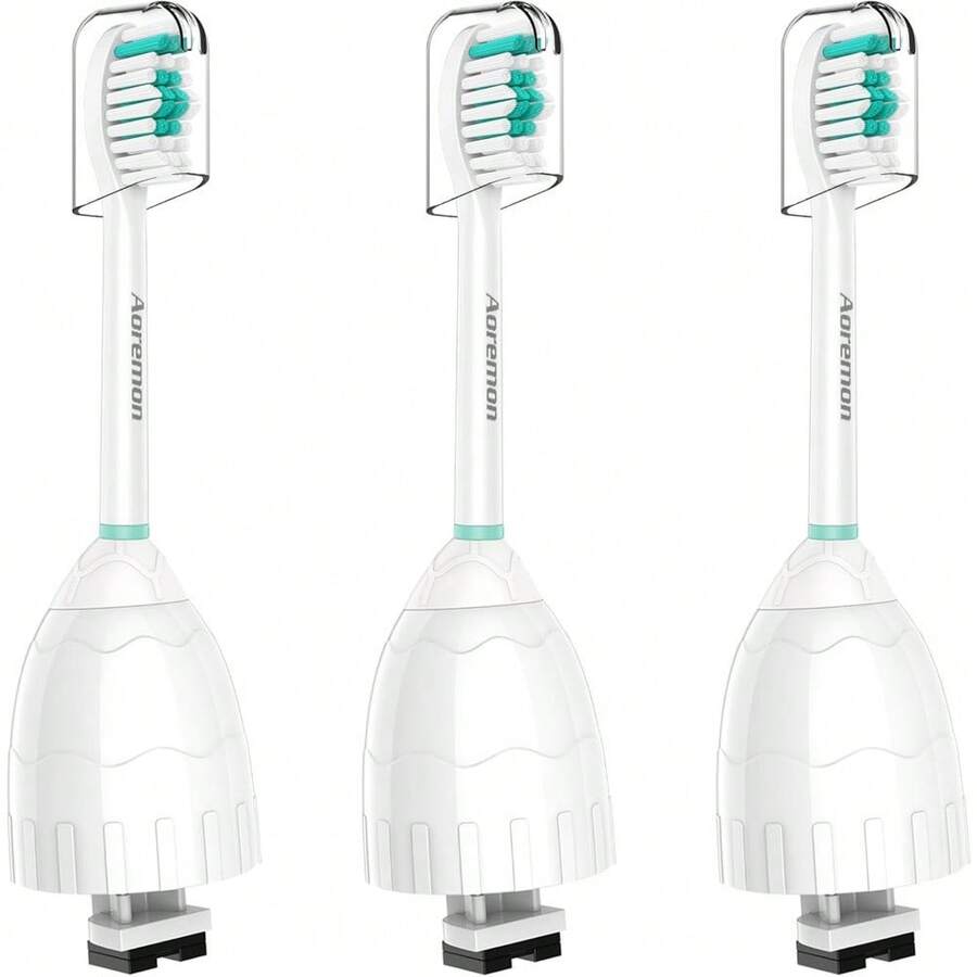 Toothbrush Replacement Heads Compatible With Philips  E-Series      Screw-On Electric Toothbrush Handle Head Come With Hygienic Caps, 3 Count, Green - trắng - Xem 1