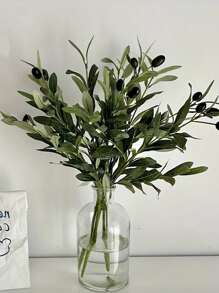 5pcs/3pcs-Olive Branches Artificial Plants Greenery Stems Olive Leaves Fake Silk Plants Artificial Green Leaf For Wedding Bouquet Arch Swag Table Floral Arrangement Centerpieces Vase Filler Home Party Decor, Gift,Green Plant Stem Artificial Olive Tree Branch Home Decor Christmas Decorations Room Decor Christmas - Multicolor - View 1