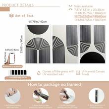 Bộ 3 bức tranh vải canvas không khung và áp phích, nghệ thuật hình học trừu tượng hiện đại theo phong cách Bohemian, trang trí nhà cửa, tranh tường, trang trí phòng, bản in có độ phân giải cao, quà tặng ngày lễ, phòng khách, phòng ngủ, phòng ăn, nghệ thuật trang trí tường văn phòng, áp phích, nghệ thuật treo tường, đồ trang trí phòng, mùa thu, hiện đại (khung tùy chọn) - màu đen - Xem 17