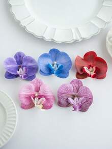 5/10/30/2500PCS Artificial Non Woven Butterfly Orchid Flowers Silk Butterfly Orchid Flower Head For Autumn Wedding Vase For Home Dining Room Bedroom Decorations, Festival Birthday Party Accessories, Outdoor Garden Decorations