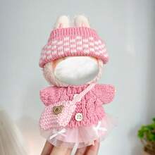 [仅服装] 17厘米 毛衣套装 - 毛绒玩偶钥匙扣吊坠配件适用于 针织毛衣和帽子套装（不含玩偶）