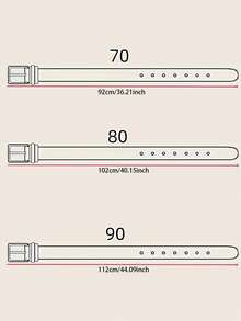 1条半圆形扣环腰带，时尚百搭女士腰带，简约设计，适合日常使用 - 白色 - 查看 5