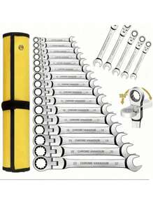 1pc Ratchet Wrench Set, 72 Teeth, 180° Swivel Design, Durable Metal Tool, Suitable For Automotive, DIY, Home Repair, Two-In-One Wrench, Durable Industrial Tool - Silver - View 4