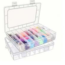 Clear Multi-Compartment Nail Art & Jewelry Storage Case For Earrings, Studs And Necklaces,For Holiday Beach, Bathroom Collection, Bedroom Collection, Large Capacity