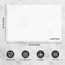 ‌Large 24"X16" Silicone Counter Mat - Heat Resistant & Non-Slip Kitchen Protector For Countertops, Cooking, Baking - Multi-Purpose Surface Cover For Appliances, Crafts & Dining Table Decor (White) - Mặc định - Xem 2