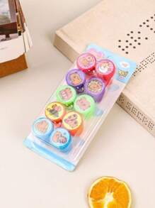 100pcs Children's Self-Ink Stamps Children's Toys Stamps Face Seal Scrapbook DIY Painting Album Decoration, Cute Stamp Stamp Pattern Style May Be Repeated, Youth Stationery Toys Decorate Halloween, Thanksgiving And Christmas Gifts Animal Number And Letter Print Pattern Random Hair Beast Game, Suitable For Birthday Gifts The Best Gift For Kids For New Year's Gifts (The Packaging And Color Are Random Patterns Speed Random Hair May Have Repeats)