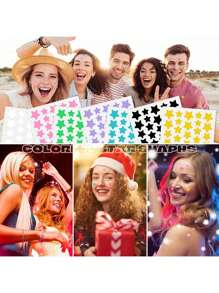 1120/840/560/280 Pcs Star Stickers, Back To School,Halloween & Christmas Decoration Stickers, Colorful Five-Pointed Star Stickers For Party, Holiday Photo Decoration, Face Decor Stickers (1 Sheet Per Color), For Decoration Only (Not For Makeup)2000/1400/160/80/40