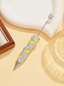 1/3/5/10pcs Multi-Color Luxury Fruit Crystal Beads Pen Refill, Black Ink, Smooth Writing, Full Covered Rhinestone Ballpoint Pen, Creative DIY Jewelry Pen, School/Office/Study Supplies, Gift