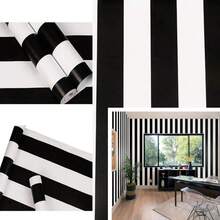 1 卷黑白条纹壁纸自粘防水易撕乙烯基接触纸卧室客厅电视背景墙家居装饰墙贴厨房橱柜抽屉挡板家具翻新覆盖膜 DIY 易于安装壁纸 17.7 英寸 X 196.8/118.1/39.3 英寸