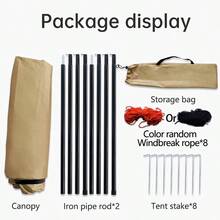 9sqm Outdoor Large Tent, Oversized Sun Shelter, Camping Canopy, Multi-Person, Weather-Resistant, Not Suitable For Windy Conditions - Multicolor - View 9