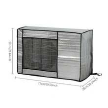 Cubierta de unidad exterior de aire acondicionado de aluminio de verano para protección solar, impermeabilización y prevención de polvo. - Gris - Ver 2