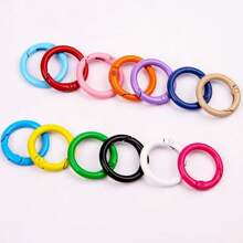 5 pièces/lot 10 couleurs anneau en métal à ressort ouvert Crochet à mousqueton rond pour porte-clés, chaîne pour chien, DIY pour fabrication de bijoux, boucle de connexion