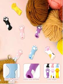 6 Stücke Stichstopper, Häkelnadel-Schützer, bunte Stricknadel-Spitzen-Saver, Katzenpfoten Stricknadel-Spitzen & Umarmungen, Nähhandwerks-Zubehör, können auch als süße Katzenpfoten-Silikon-Bleistiftspitzen, Cartoon-Stiftspitzen-Schützer, weiche Bleistiftspitzen-Abdeckungen, Anti-Schmutz-Büromaterial, tragbare Taschenstift-Clips, Zufallsfarbe, für Schulmaterial, Rückkehr zur Schule verwendet werden
